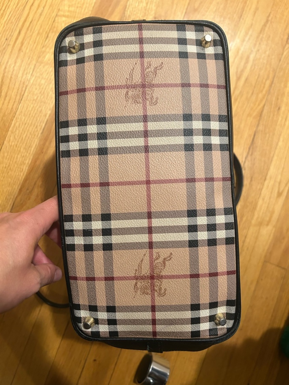 Burberry Haymarket Check Coated Canvas Crossbody Bag Purse - Picture 4 of 11